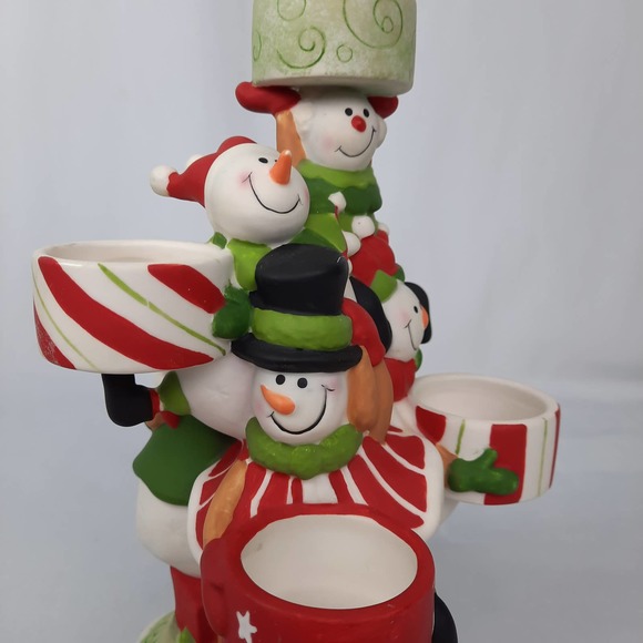 Yankee Candle Circus Snowman Christmas Multiple Tea Light Ceramic Holder - Picture 4 of 12